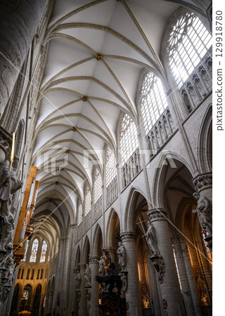 Interior of the Roman Catholic Cathedral of St. Michael and St. Gudula in central Brussels, Belgium Interior of the Roman Catholic Cathedral of St. Michael and St. Gudula in central Brussels, Belgium 129918780