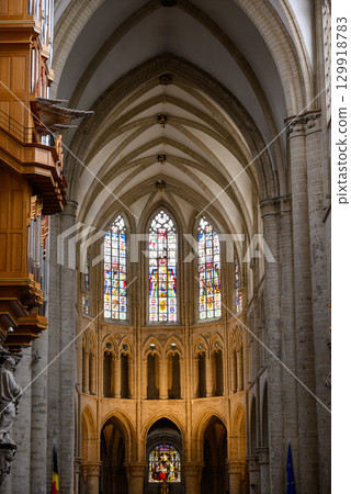 Interior of the Roman Catholic Cathedral of St. Michael and St. Gudula in central Brussels, Belgium Interior of the Roman Catholic Cathedral of St. Michael and St. Gudula in central Brussels, Belgium 129918783