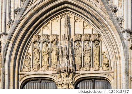 Roman Catholic Cathedral of St. Michael and St. Gudula in central Brussels, Belgium Roman Catholic Cathedral of St. Michael and St. Gudula in central Brussels, Belgium 129918787