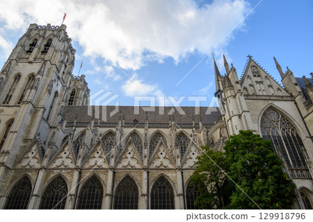 Roman Catholic Cathedral of St. Michael and St. Gudula in central Brussels, Belgium Roman Catholic Cathedral of St. Michael and St. Gudula in central Brussels, Belgium 129918796