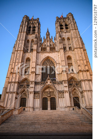 Roman Catholic Cathedral of St. Michael and St. Gudula in central Brussels, Belgium Roman Catholic Cathedral of St. Michael and St. Gudula in central Brussels, Belgium 129918797
