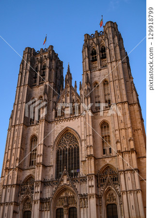 Roman Catholic Cathedral of St. Michael and St. Gudula in central Brussels, Belgium Roman Catholic Cathedral of St. Michael and St. Gudula in central Brussels, Belgium 129918799
