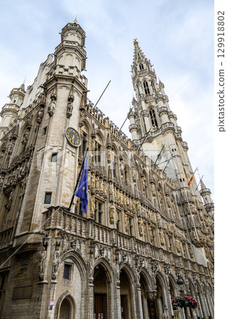 Town Hall of the City of Brussels on the Grand-Place Grote Markt central square of Brussels, Belgium 129918802