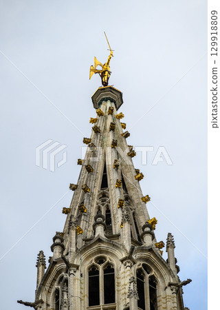 Town Hall of the City of Brussels on the Grand-Place Grote Markt central square of Brussels, Belgium 129918809