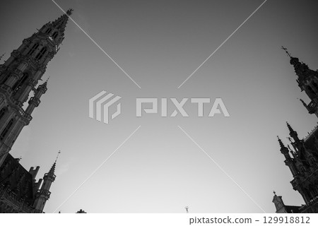 Town Hall of the City of Brussels on the Grand-Place Grote Markt central square of Brussels, Belgium 129918812