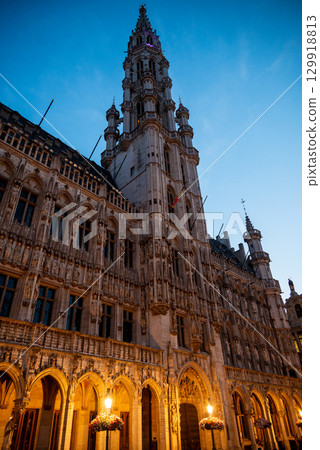 Town Hall of the City of Brussels on the Grand-Place Grote Markt central square of Brussels, Belgium Town Hall of the City of Brussels on the Grand-Place Grote Markt central square of Brussels, Belgium 129918813