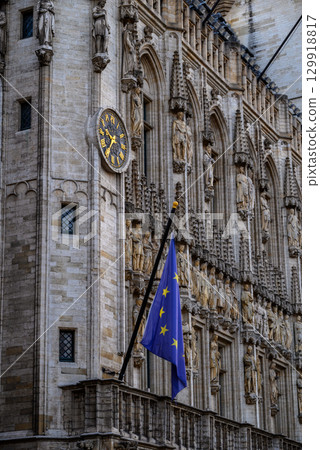 Town Hall of the City of Brussels on the Grand-Place Grote Markt central square of Brussels, Belgium 129918817