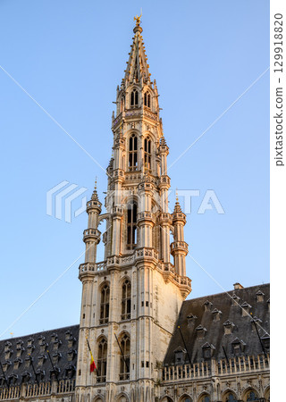 Town Hall of the City of Brussels on the Grand-Place Grote Markt central square of Brussels, Belgium 129918820