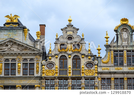 Guildhalls on the Grand-Place Grote Markt central square of Brussels, Belgium Guildhalls on the Grand-Place Grote Markt central square of Brussels, Belgium 129918870