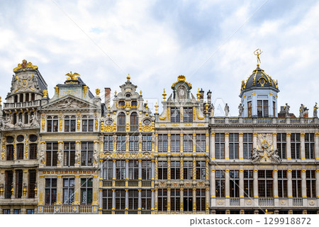 Guildhalls on the Grand-Place Grote Markt central square of Brussels, Belgium Guildhalls on the Grand-Place Grote Markt central square of Brussels, Belgium 129918872