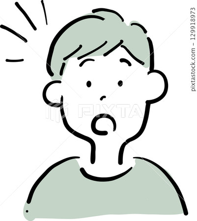 一個男孩帶著驚訝的表情的插圖 129918973