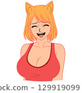 Wolf Girl Anime Girl Generative AI 129919099
