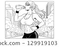 Beauty Girl Hydrated Hustle Generative AI 129919103