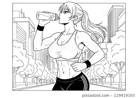 Beauty Girl Hydrated Hustle Generative AI Beauty Girl Hydrated Hustle Generative AI 129919103