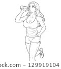 Beauty Girl Hydrated Hustle Generative AI 129919104
