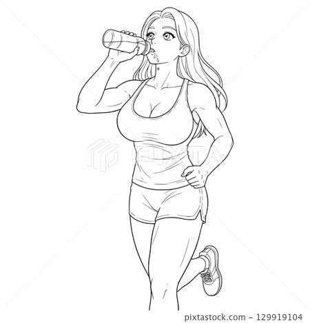 Beauty Girl Hydrated Hustle Generative AI Beauty Girl Hydrated Hustle Generative AI 129919104