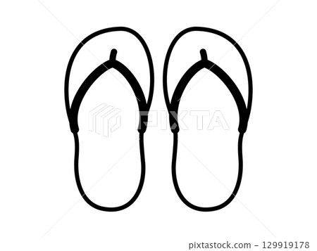 Monotone beach sandal icon 129919178