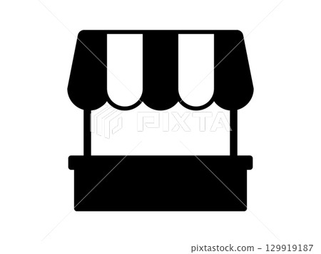 Monotone food stall icon 129919187
