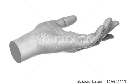 Hand gesture like a holding something isolated on transparent background. Contemporary art design Hand gesture like a holding something isolated on transparent background. Contemporary art design 129919325