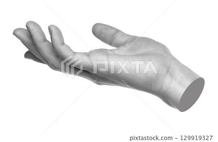 Hand gesture like a holding something isolated on transparent background. Contemporary art design Hand gesture like a holding something isolated on transparent background. Contemporary art design 129919327