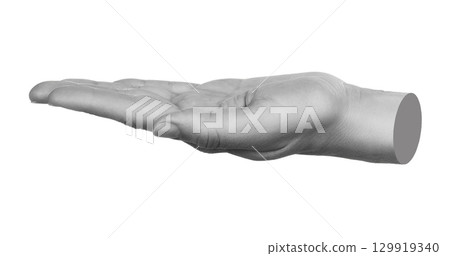 Hand gesture like a holding something isolated on transparent background. Contemporary art design 129919340