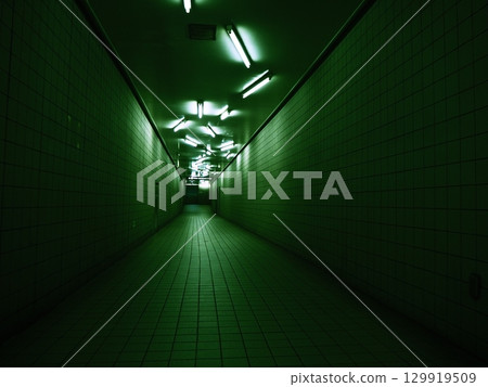 一條詭異的地下通道發出綠光 一條詭異的地下通道發出綠光 129919509