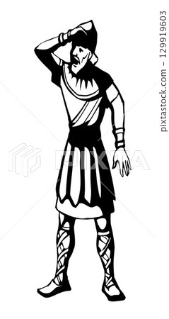 Vector drawing. The king looks ahead Vector drawing. The king looks ahead 129919603