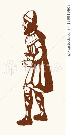 Vector drawing. The king looks ahead Vector drawing. The king looks ahead 129919605