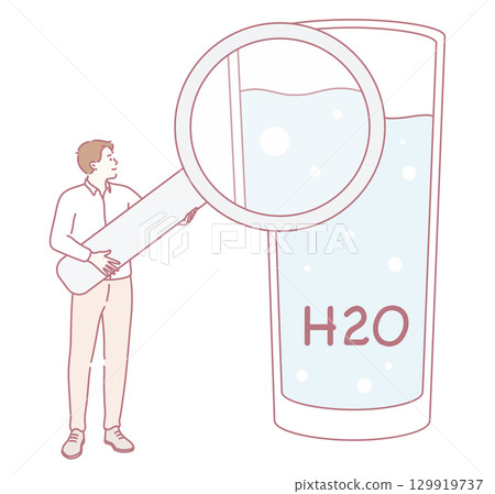 Delving into the Intricacies of Water Science An Intriguing H2O Illustration Awaits You 129919737