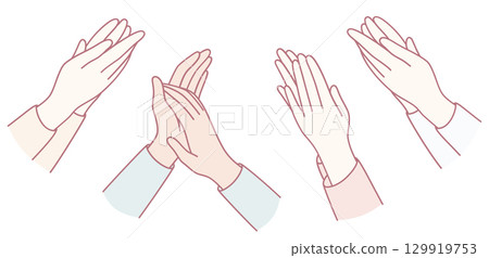 An Artistic Illustration of Clapping Hands to Symbolize Applause and Celebration Joyfully 129919753