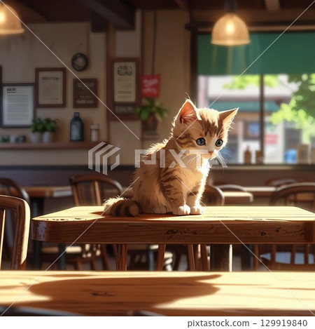 咖啡館裡的貓貓 129919840