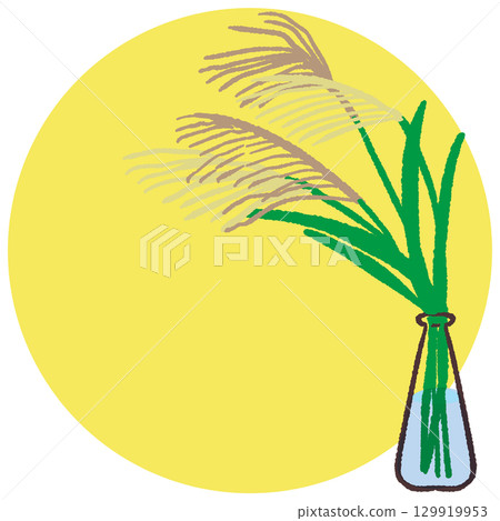 月亮與日本蒲葦框架 月亮與日本蒲葦框架 129919953