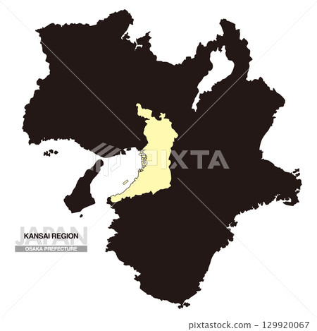 日本關西地區地圖大阪府無縣界 03 129920067