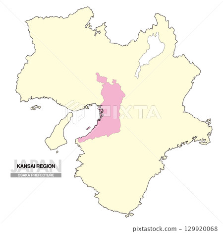 日本關西地區大阪府地圖無縣界 02 129920068