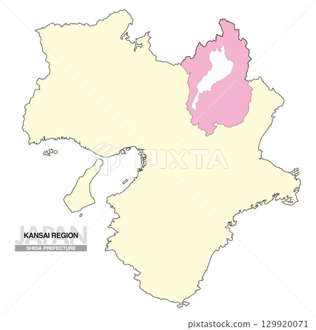 Map of Japan Kansai Region Shiga Prefecture No Prefectural Borders 02 129920071