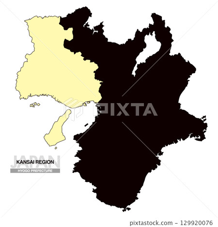 Map of Japan Kansai Region Hyogo Prefecture No Prefectural Borders 03 129920076
