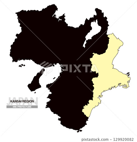 日本地圖關西地區三重縣無縣界 03 日本地圖關西地區三重縣無縣界 03 129920082