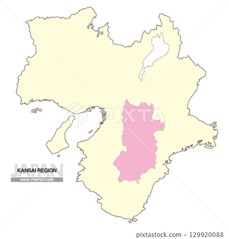 日本地圖關西地區奈良縣無縣界 02 日本地圖關西地區奈良縣無縣界 02 129920088