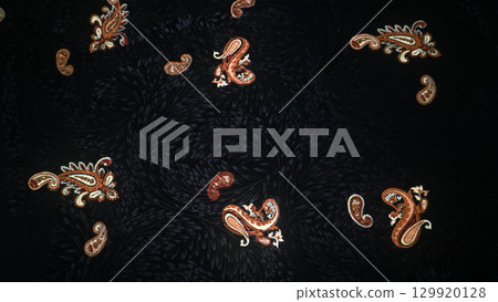 Elegant batik fabric details with black and brownish gold motif colors Elegant batik fabric details with black and brownish gold motif colors 129920128