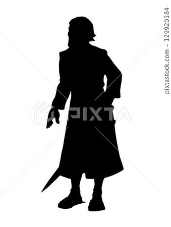 Vector drawing. Man with the sword Vector drawing. Man with the sword 129920184