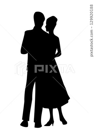 Vector drawing. Dating man and woman Vector drawing. Dating man and woman 129920188