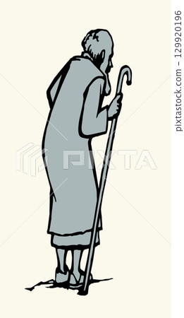 Vector drawing. Jewish man walk 129920196