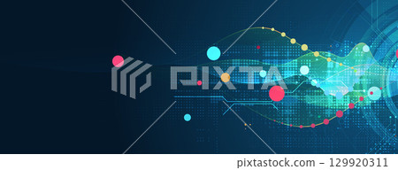 Abstract circuit technology and science concept background for business presentation 129920311