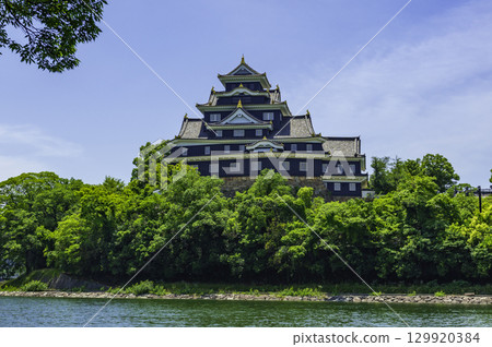 岡山縣岡山市岡山城和旭川 129920384