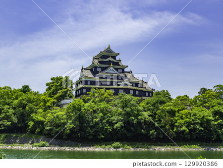 岡山縣岡山市岡山城和旭川 129920386