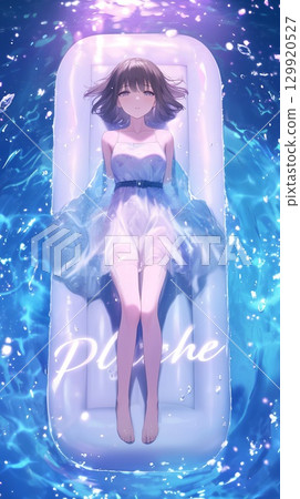 Woman in a swimsuit underwater 129920527