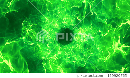 Green flame swirling effect background 129920765