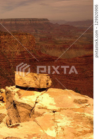 Sunset Hazy Sky Day At The Grand Canyon Arizona Sunset Hazy Sky Day At The Grand Canyon Arizona 129920906