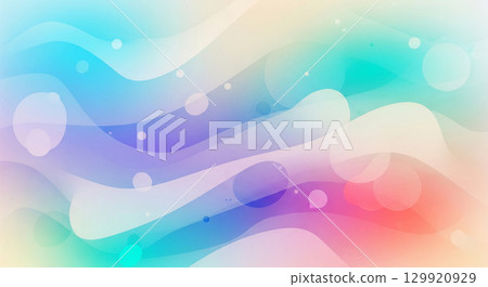 An abstract background with smooth, wavy colorful stripes. 129920929