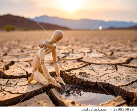 Seeking hope, I kneel on the cracked earth Seeking hope, I kneel on the cracked earth 129920989